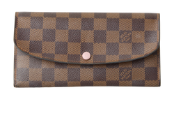 Louis Vuitton Emilie Wallet, Canvas, Damier Ebene, CA3199, B/DB,2*